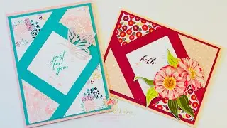 A Great Way to Use Cardstock Scraps - Fun & Simple Fractured Faux Shutter Technique Cards!