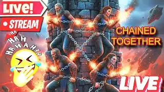 🔴LIVE CHAINED TOGETHER (Hindi)Sath Chadhenge, Sath Girenge! ⛓️Day 2🤣😂 (4 Players)