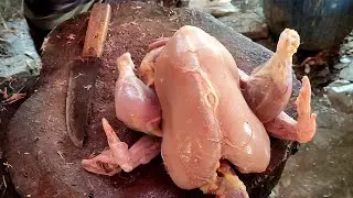 Big Chicken Cutting Into Pieces By Professional Cutter || Cutting Skills