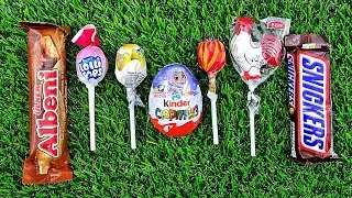 ASMR Most Popular Candys /some lots of colorful rainbow lollipop candy / unpacking chocolate eat