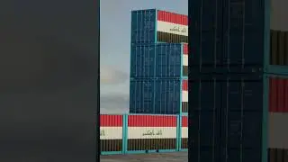 Iraq export import container video short / Iraq trade /trade / container footage#art#flag