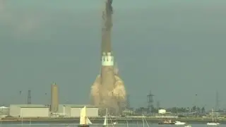 Watch: 801-Feet Grain Power Station Chimney Demolished In Britain