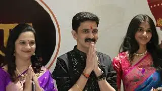 Sushant Shelar with Wife Sakshi and Daughter at Chirayu 2025