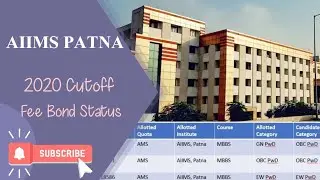 AIIMS Patna cut off 2020 Category wise, fee structure, bond status |RANK VS MARKS|