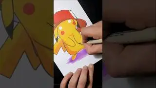 Drawing Pikachu #pikachu #pokemon #howtodraw #artoftheday #fanart #viral #markers #shorts