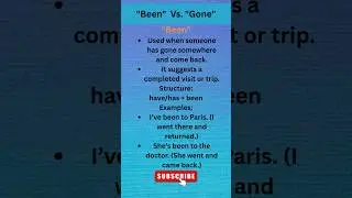 &ldquo;BEEN vs GONE &ndash; What&rsquo;s the Rule? | Grammar Tips #shorts&rdquo; #english #education