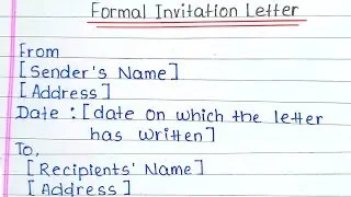 formal invitation class 12 | Formal invitation letter | invitation letter for chief guest