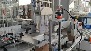 (6 bottles layout)AILE aerosol cans loading sealing all-in-one packaging machine case packer