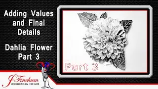 Drawing a Dahlia Flower- Aquarelle Water-soluble Graphite Pencils Pt.3 Value, Detail, + Review