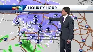 Heavy snow moving into Iowa