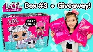 LOL SURPRISE SUBSCRIPTION BOX #3 + GIVEAWAY! | Holiday Chillin Theme ❄️ Winter 2019