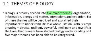 Grade 12 Biology, Theme 1 | New Properties Emerge at Successive Levels of Biological Organization