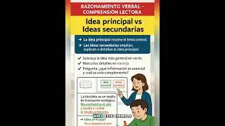 🎯 Idea Principal vs. Ideas Secundarias &iquest;Sab&iacute;as que en cada texto hay una idea que manda y otras que