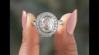 Rose Cut Oval Moissanite Engagement Ring