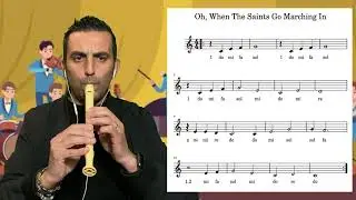 Oh, When The Saints Go Marching In - flauto dolce - note gravi