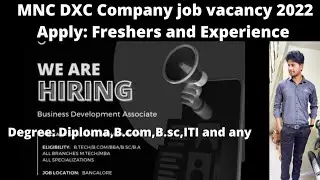 MNC Company job vacancy 2022 tamil | DXC Technology jobs | Singaravelan S | SV
