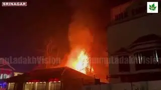 Massive fire breaks out near Slik factory in #Srinagar's Rajbagh
