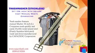 Trashmasher (Stainless)  3ft (36 inch) with square  Foot Manual Waste  Compactor