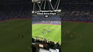 The moment Espanyol fans ran Barcelona players off the pitch for celebrating the LaLiga title #barca