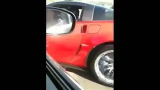 Douchebag Tries to Show Off in His Corvette And Fails