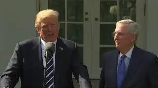 Donald Trump full news conference from Rose Garden with Mitch McConnell