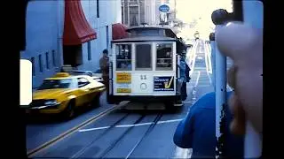 1973 Streets of San Francisco-Trolley Ride to bay and Golden Gate Bridge-8mm color Home Movie Film