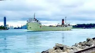 Michigan&rsquo;s Blue Water Bridge in Pt. Huron - The Alpena a really beautiful Ship! 🛟