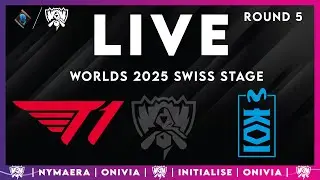 T1 v MKOI | #Worlds2025 Swiss Stage Round 5 | Live with Nymaera and Initialise