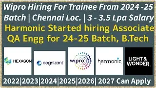 OffCampus Drive Light & Wonder, Hexagon, Harmonic, Cognizant, Wipro | 2022, 2023, 2024, 2025, 2026