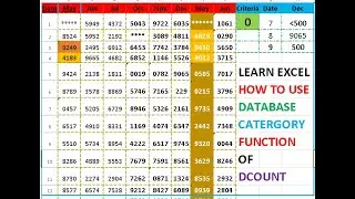 Learn Excel - How to Use the Database Category DCount Function