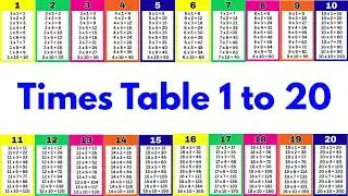 1 to 20 tables | 1 to 20 tables in english | tables 1 to 20 | multiplication table 1 to 20