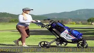 Tangkula Golf Push Cart with 360&deg; Rotating Front Wheel, Aluminum Collapsible 3 Wheels Golf Pull Car