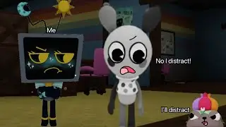 Looey and Pebble having arguments about who is best distractor?