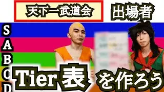 【Tier表を作ろう】ドラゴンボール★天下一武道会本戦出場者！