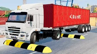 Cars, Bus, Pickups and trucks vs Speed Bumps #3 #long #beamng #beamngdrive #trucksvs