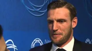 Sam Groth on the blue carpet - Newcombe Medal 2014 highlights