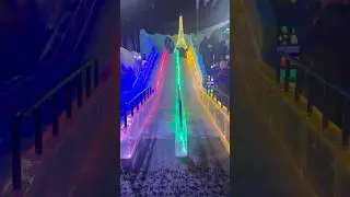 WOMAN FALLS DOWN ICE SLIDE! MUST WATCH!!