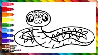 Draw and Color a Cute Snake 🐍🌈 Drawings for Kids