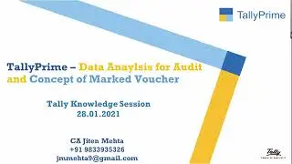 Data Analysis for Audit & Concept of Marked Vouchers in TallyPrime || TallyPrime Learning