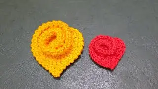 Crochet Rose Heart ❤ pattern @CROCHET297 #crochet #heart #rose #rosehearts