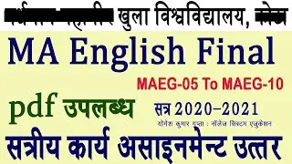 MA Final English Assignment Solution 2021 || VMOU Kota MA IInd Year pdf ||  एमए इंग्लिश फ़ाइनल इयर