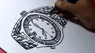 How to Draw Hand Watch / Wrist Watch Drawing