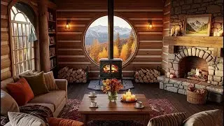 Autumn Sunset Jazz ?? Cozy Lakeside Porch Smooth Jazz for Evening Study|