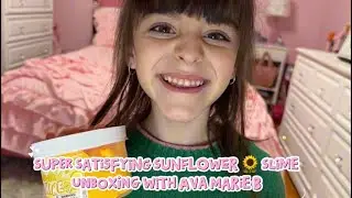 Super Satisfying Sunflower 🌻 Slime Unboxing With Ava Marie B 