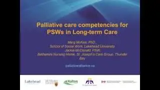 Post-Event Workshop #4 - PSW Competencies in Palliative Care