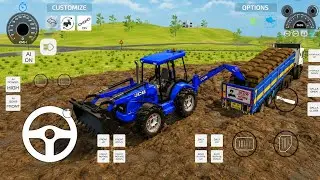 Indian Truck Stuck in hole tractor and jcb rescue the truck from hole #gamingvideos #jcb3dx #truck 