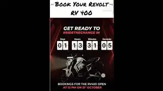 Get Your Revolt 🎉 400 Booked | RV400 |Booking Started  #shorts