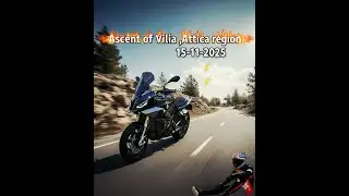Ascent of Vilia Attica region 15-11-2025  - 360 camera - front view - s1000xr with Akrapovic exhaust