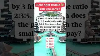 Rent Split Riddle 💸 can you solve | Riddles with answers l Riddles l Riddles in English l  #riddles