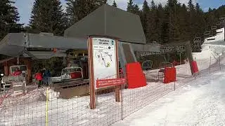 Les Carroz - GoPro POV skiing down Red run called Cupoire including Gron Lift in March 2022.